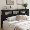 vidaXL LED Headboard Black 200 cm Engineered Wood