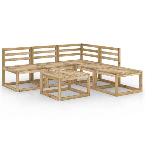 vidaXL 6 Piece Garden Lounge Set Green Impregnated Pinewood