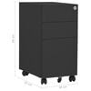 vidaXL Mobile File Cabinet Anthracite 30x45x59 cm Steel