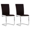 vidaXL Cantilever Dining Chairs 2 pcs Brown Faux Leather