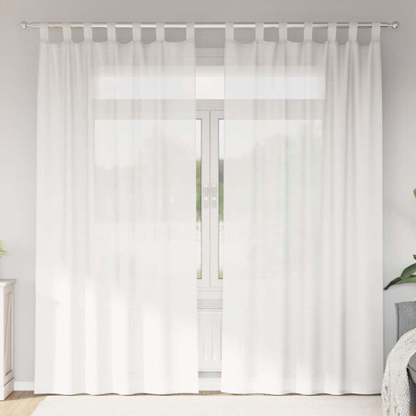 vidaXL Voile Curtains with Loops 2 pcs White 140x245 cm