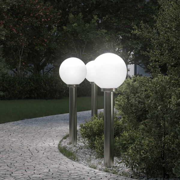 vidaXL Bollard Lights 3 pcs 80 cm Stainless Steel IP44
