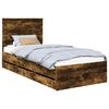 vidaXL Bed Frame with Drawer Smoked Oak 90 x 200 cm Engineer Wood