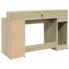 vidaXL Desk with LED Lights Sonoma Oak 140x55x91 cm Engineered Wood