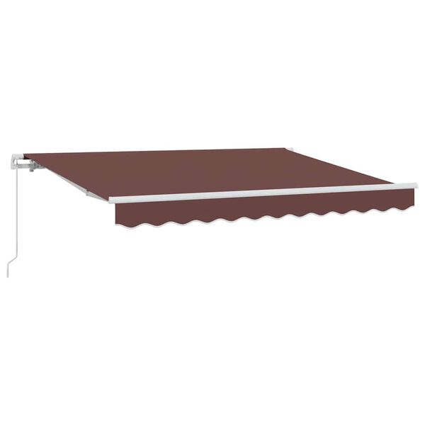 vidaXL Retractable Awning Manual Brown 350 x 200 cm Fabric