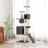 vidaXL Cat Tree with Sisal Scratching Posts Dark Grey 168 cm