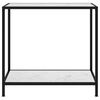 vidaXL Console Table White 80x35x75 cm Tempered Glass