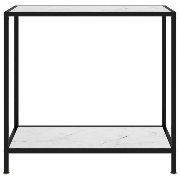 vidaXL Console Table White 80x35x75 cm Tempered Glass