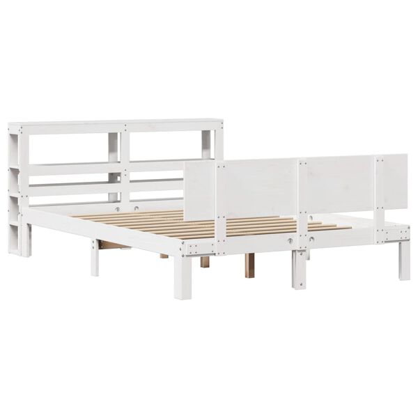 vidaXL Bed Frame with Headboard without Mattress White 120x200 cm