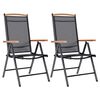 vidaXL Garden Chair | Set of 2 | Black | Powder-coated aluminium, textilene