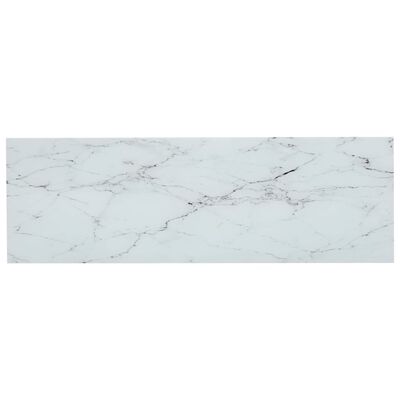 vidaXL Shelf White Marble and Transparent 100x36x168 cm Tempered Glass