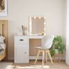 vidaXL Dressing Table with LED Lights White 90x42x132.5 cm