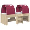 vidaXL Bed with Tunnel 3 pcs Sonoma and Red Engineered Wood