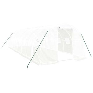 vidaXL Greenhouse with Steel Frame White 24 m&sup2; 8x3x2 m