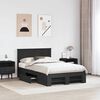 vidaXL Bed Frame with Headboard Black 120 x 200 cm Engineered Wood