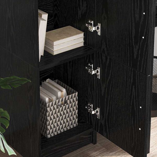 vidaXL Highboard Black Oak 31.5 x 32 x 122.5 cm