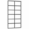 vidaXL Sliding Door ESG Glass and Aluminium 102x205 cm Black