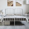 vidaXL Metal Bed Frame without Mattress with Footboard&nbsp;White 150x200cm