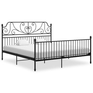 vidaXL Bed Frame without Mattress Black Metal 200x200 cm