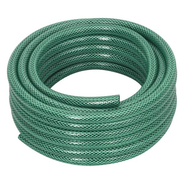 vidaXL Garden Hose with Fitting Set Green 0.5" 50 m PVC