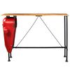 vidaXL Tractor Bar Table Solid Mango Wood Red 60x150x107 cm