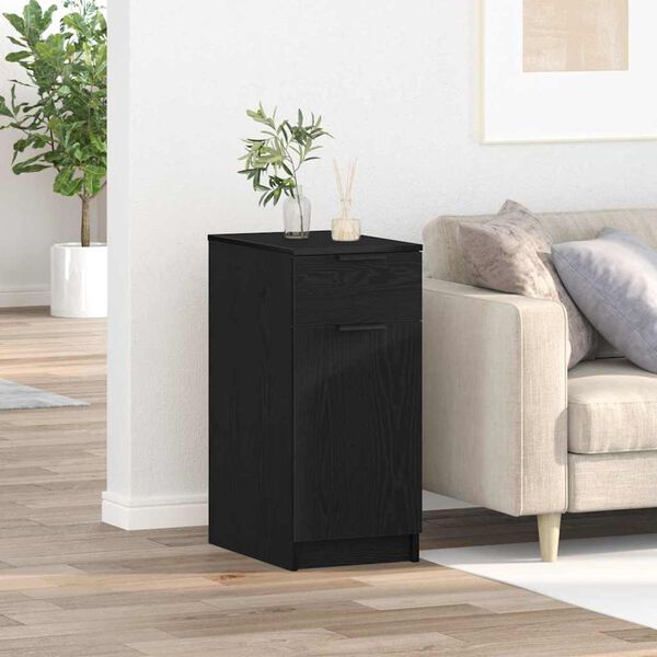 vidaXL Desk Cabinet Black oak 33 x 50 x 75 cm Engineered Wood