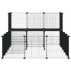 vidaXL 36-Panel Pet Cage with Door Black 35x35 cm Steel