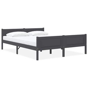vidaXL Bed Frame without Mattress Solid Pinewood Grey 160x200 cm