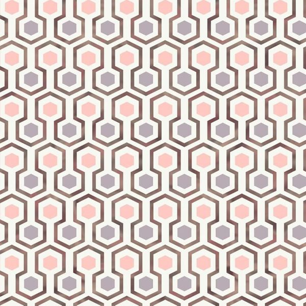 Noordwand Wallpaper Good Vibes Hexagon Pattern Pink and Purple