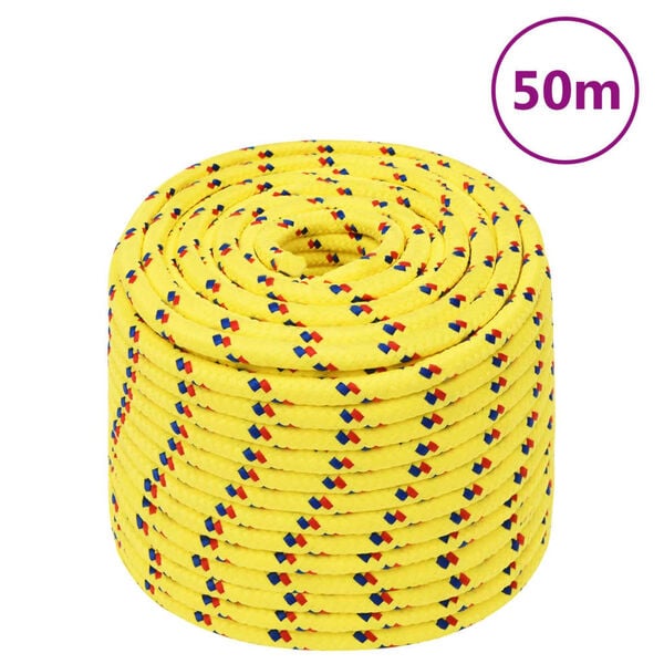 vidaXL Boat Rope Yellow 14 mm 50 m Polypropylene