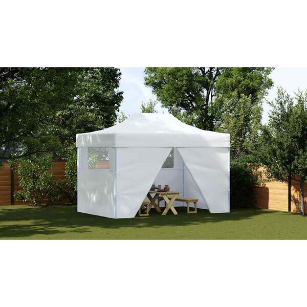 vidaXL Professional Folding Party Tent with 4 Sidewalls 280x410x315 cm Steel White