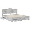 vidaXL Bed Frame Concrete Grey 200 x 200 cm Engineered Wood