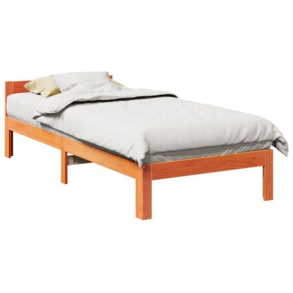 vidaXL Bed Frame without Mattress Wax Brown 80x200 cm Solid Wood Pine