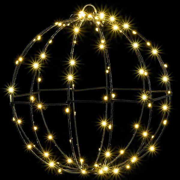 vidaXL Ball with 192 LEDs 2 pcs Warm white 30 cm Metal