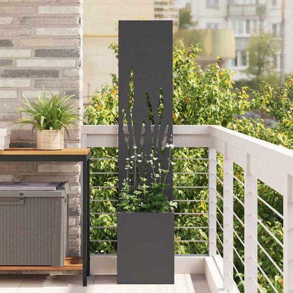 vidaXL Garden Privacy Screen Black 32 x 140 cm Cold-rolled steel