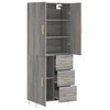 vidaXL Highboard Grey Sonoma 69.5x34x180 cm Engineered Wood