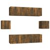 vidaXL 6 Piece TV Cabinet Set Smoked Oak Engineered Wood