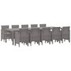 vidaXL Garden Dining Set 11 pcs Light grey Poly rattan