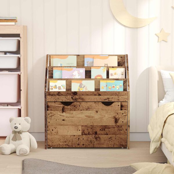 vidaXL Kids Bookshelf Old Wood 60 x 29.5 x 69 cm Engineered Wood