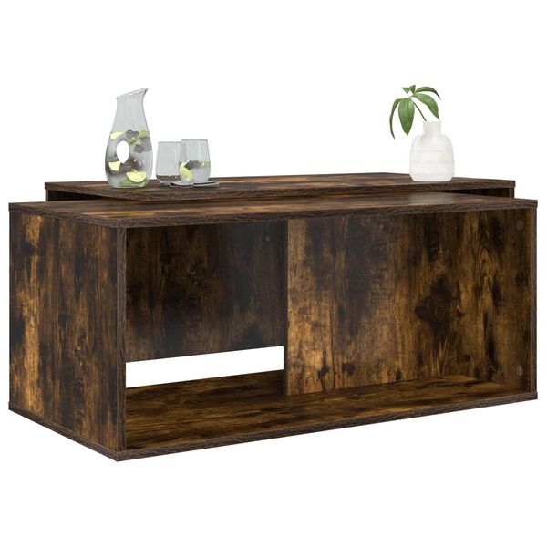 vidaXL Coffee Table Set 2 pcs Smoked Oak Engineered Wood