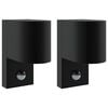 vidaXL Outdoor Wall Light 2 pcs Black 12 x 7 x 15 cm Stainless Steel