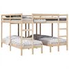 vidaXL Triple Bunk Bed Frame 200x200/80x200 cm Solid Wood Pine