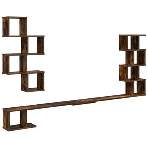 vidaXL Wall-Mounted TV Shelf Smoked Oak 180 x 15 x 94 cm