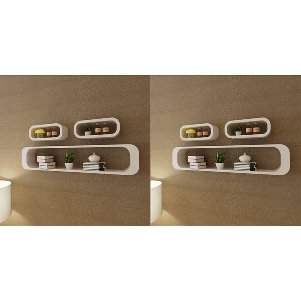 vidaXL Wall Cube Shelves 6 pcs White