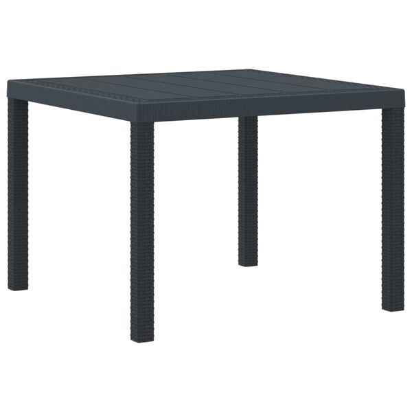 vidaXL Garden Dining Table Anthracite 100 x 100 x 73 cm Poly Rattan