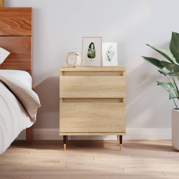 vidaXL Bedside Cabinet Sonoma Oak 40x35x50 cm Engineered Wood