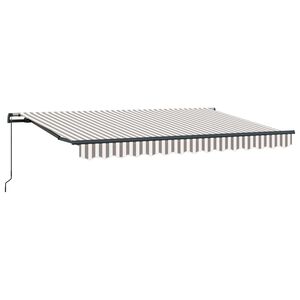 vidaXL Retractable Awning Light Grey and White 3.5 x 2 m Fabric