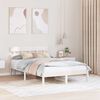 vidaXL Bed Frame with Headboard White 140 x 190 cm Solid Pine wood