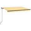 vidaXL Manual Retractable Awning 450x350 cm Yellow and White