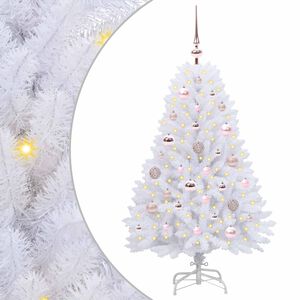 vidaXL Artificial Hinged Christmas Tree White 120 cm PVC and Steel